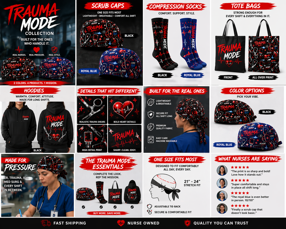 Trauma Mode Nurse Scrub Cap