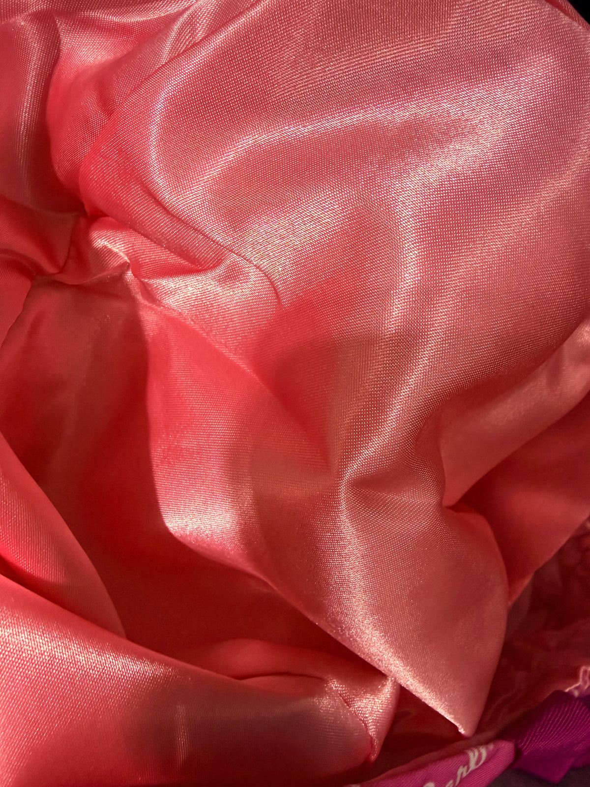 Pink Barbie-Inspired Satin Lined Scrub Cap | Adjustable Tie-Back | Ponytail Surgical Hat
