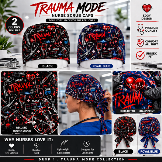 Trauma Mode Nurse Scrub Cap